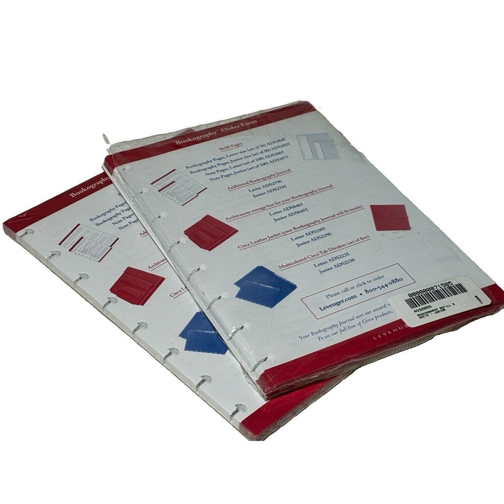 Levenger Bookography Junior Refill Pages ADS2855 100 Sheets Discontinued